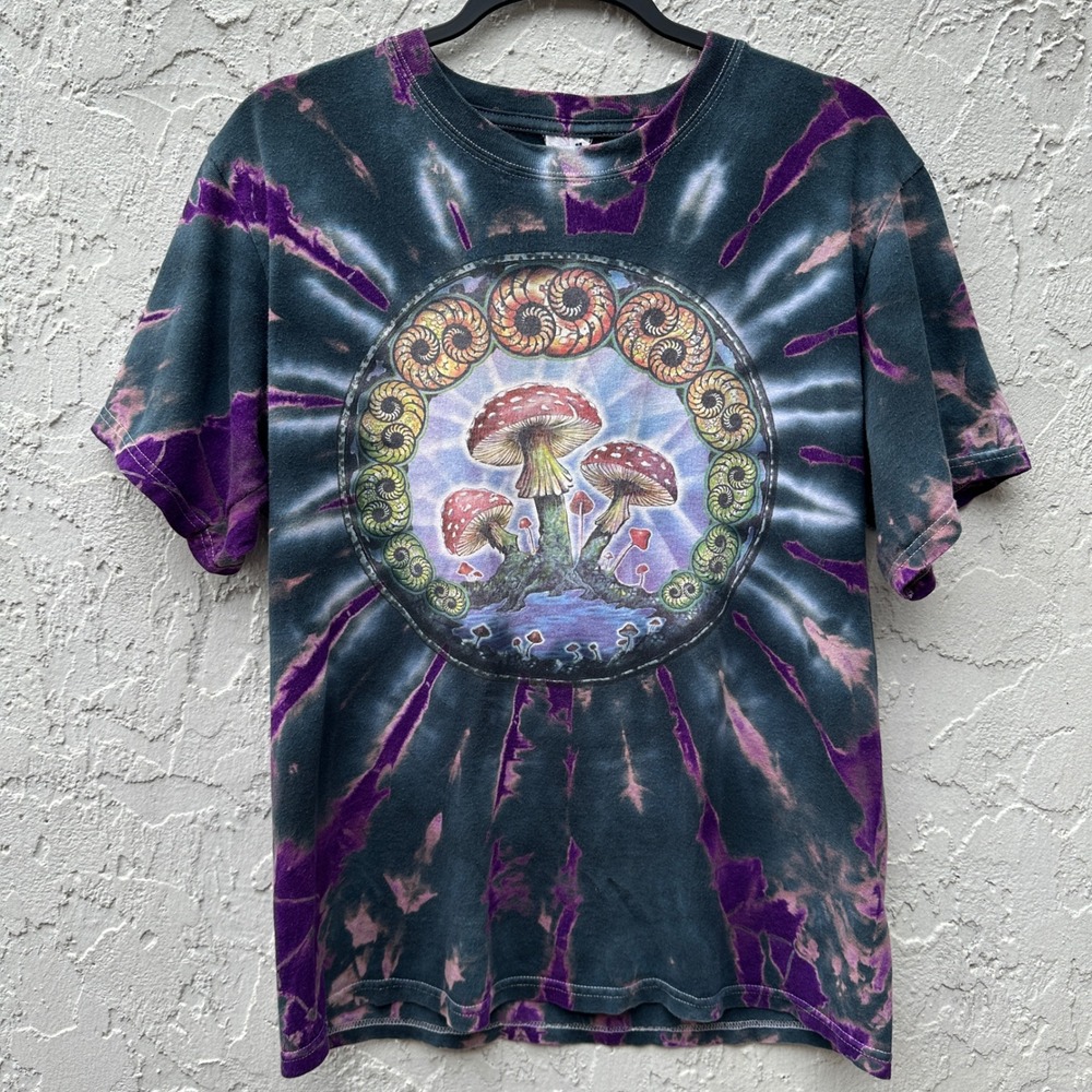Vintage‎ Mushroom Mandala Tie Dye Graphic T-Shirt Mens Medium